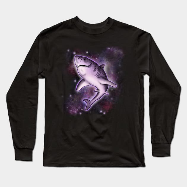 Purple Shark Long Sleeve T-Shirt by InkyMcStapleface